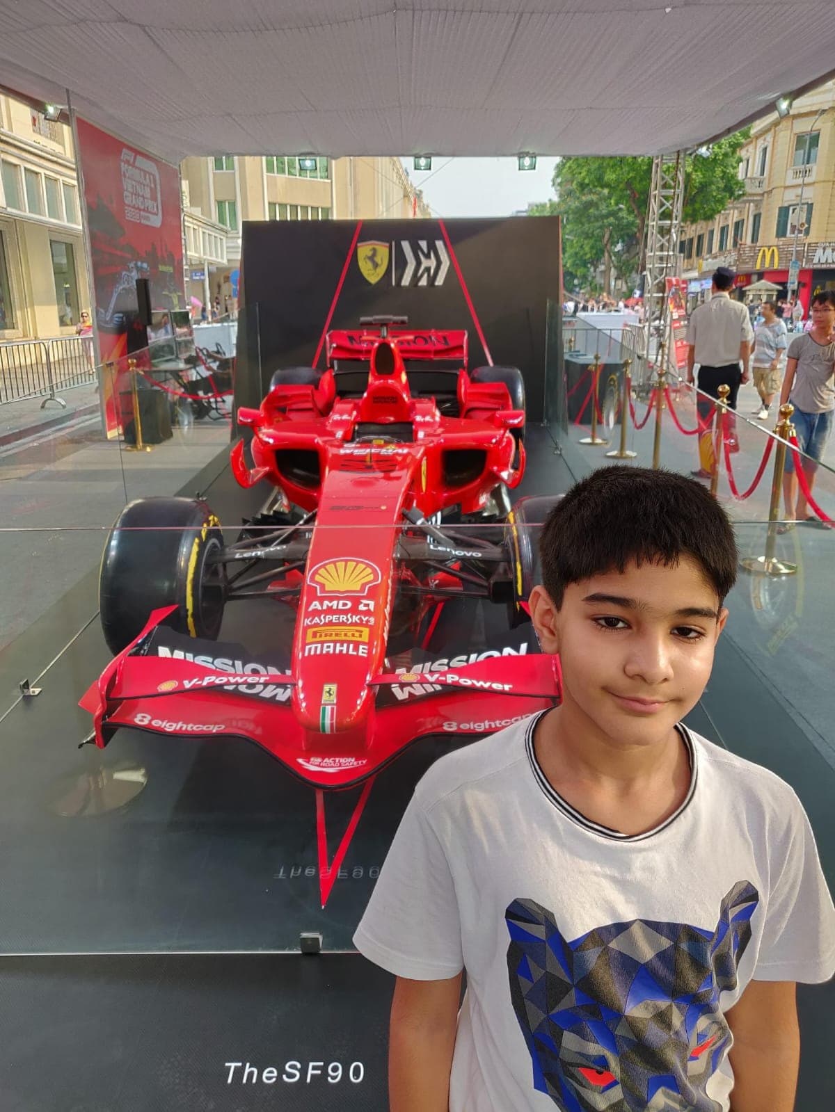 With a Ferrari F1 car